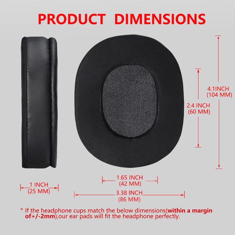 Krone Kalpasmos ATH M50X Earpads Compatible with ATH M50X, Cooling-Gel Memory Foam Replacement Pads for Audio-Technica M-Series Headphones, Soft & Breathable â€“ Black - Image 5